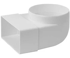 Ventiliacijos alkūnė EUROPLAST KLD 110 x 55mm D100 90°
