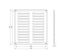 Ventiliacijos grotelės EUROPLAST MR2628ZN, 260 x 280 mm