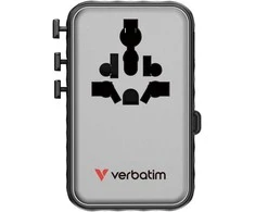 Verbatim kelioninis įkroviklis EU/UK/US GaN 2xUSB-C/2xUSB-A/1xUSB-C PD 100W juodos spalvos 30191