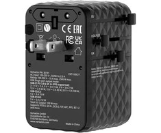 Verbatim kelioninis įkroviklis EU/UK/US GaN 2xUSB-C/2xUSB-A/1xUSB-C PD 100W juodos spalvos 30191