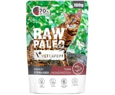 Kačių Maistas - VetExpert Raw Paleo Suaugusiųjų Sterilizuotas Tunas 100g
