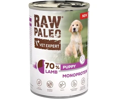 VETEXPERT Raw Paleo Ėriena šuniukas – drėgnas ėdalas šunims – 400g