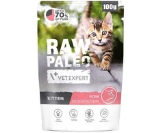 Kačių Maistas - VetExpert Raw Paleo Kačiuko Kiaulienos Drėgnas Maistas 100g