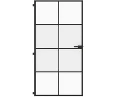 Vidaus durys, juodos, 102,5x201,5cm, stiklas ir aliuminis