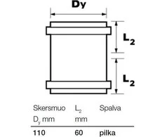 Vidaus kanalizacijos dviguba mova Wavin, Ø 110 mm