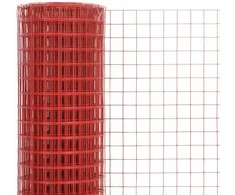 Vielos tinklas su PVC danga, raudonas, 25x1m