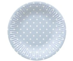 Vienkartinės lėkštės PAW Mėlyna Dots, Ø 18 cm, 8 vnt.