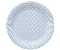 Vienkartinės lėkštės PAW Mėlyna Dots, Ø 23 cm, 8 vnt.