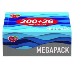 Vienkartinės nosinaitės RUTA MEGAPACK, 2 sl., 226 vnt.