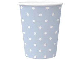 Vienkartiniai puodeliai PAW Mėlyna Dots, 250 ml, 8 vnt.