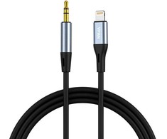 Vipfan Kabelis VFAN L05 Lightning į 3,5 mm mini jack AUX, 1 m pilkas