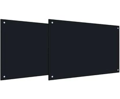 Virtuvės atbraila 2 pcs Juoda 90 x 50 cm grūdintas stiklas