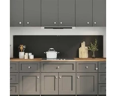 Virtuvės atbraila 2 pcs Juoda 100 x 50 cm grūdintas stiklas