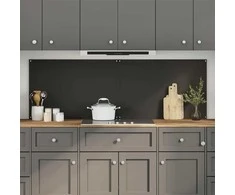 Virtuvės atbraila 2 pcs Juoda 90 x 60 cm grūdintas stiklas
