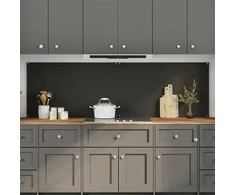 Virtuvės atbraila 2 pcs Juoda 100 x 60 cm grūdintas stiklas