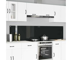 Virtuvės atbraila 2 pcs Juoda 110 x 50 cm grūdintas stiklas