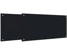 Virtuvės atbraila 2 pcs Juoda 100 x 50 cm grūdintas stiklas