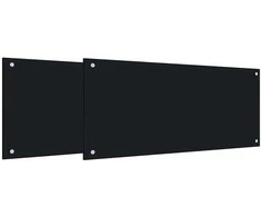 Virtuvės atbraila 2 pcs Juoda 90 x 40 cm grūdintas stiklas