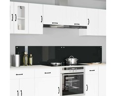 Virtuvės atbraila 2 pcs Juoda 110 x 40 cm grūdintas stiklas