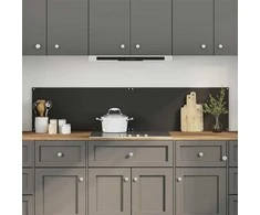 Virtuvės atbraila 2 pcs Juoda 90 x 40 cm grūdintas stiklas