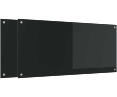 Virtuvės atbraila 2 pcs Juoda 110 x 50 cm grūdintas stiklas