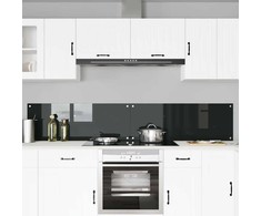 Virtuvės atbraila 2 pcs Juoda 110 x 40 cm grūdintas stiklas