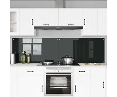 Virtuvės atbraila 2 pcs Juoda 110 x 60 cm grūdintas stiklas