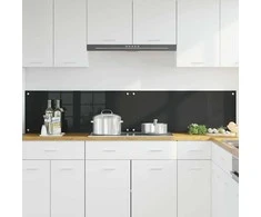 Virtuvės atbraila 2 pcs Juoda 100 x 40 cm grūdintas stiklas