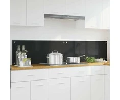 Virtuvės atbraila 2 pcs Juoda 100 x 40 cm grūdintas stiklas