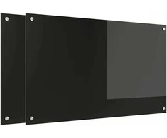 Virtuvės atbraila 2 pcs Juoda 100 x 60 cm grūdintas stiklas