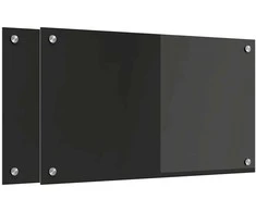 Virtuvės atbraila 2 pcs Juoda 70 x 40 cm grūdintas stiklas