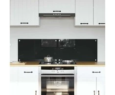 Virtuvės atbraila 2 pcs Juoda 70 x 40 cm grūdintas stiklas