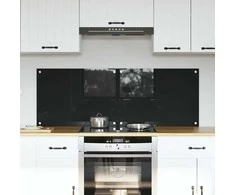 Virtuvės atbraila 2 pcs Juoda 70 x 50 cm grūdintas stiklas