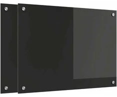 Virtuvės atbraila 2 pcs Juoda 70 x 50 cm grūdintas stiklas