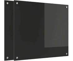 Virtuvės atbraila 2 pcs Juoda 70 x 60 cm grūdintas stiklas