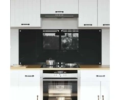 Virtuvės atbraila 2 pcs Juoda 70 x 60 cm grūdintas stiklas