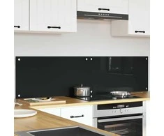 Virtuvės atbraila 2 pcs Juoda 80 x 40 cm grūdintas stiklas
