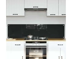 Virtuvės atbraila 2 pcs Juoda 80 x 40 cm grūdintas stiklas