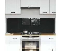Virtuvės atbraila 2 pcs Juoda 80 x 50 cm grūdintas stiklas