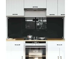 Virtuvės atbraila 2 pcs Juoda 80 x 60 cm grūdintas stiklas