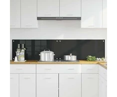 Virtuvės atbraila 2 pcs Juoda 90 x 40 cm grūdintas stiklas