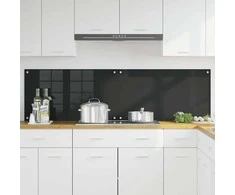 Virtuvės atbraila 2 pcs Juoda 90 x 50 cm grūdintas stiklas