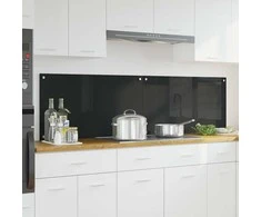 Virtuvės atbraila 2 pcs Juoda 90 x 50 cm grūdintas stiklas