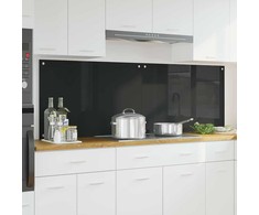Virtuvės atbraila 2 pcs Juoda 90 x 60 cm grūdintas stiklas