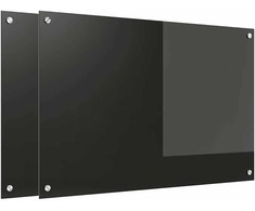 Virtuvės atbraila 2 pcs Juoda 90 x 60 cm grūdintas stiklas