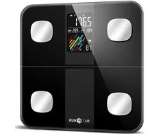 Virtuvinės svarstyklės RunStar 4E SmartView Body Scale, juodas (FG2019LB)