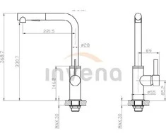 Virtuvinis maišytuvas Invena Preto BZ-48-W04-L, juodas