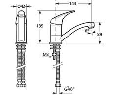 Virtuvinis maišytuvas Jika Talas H3511N10042201