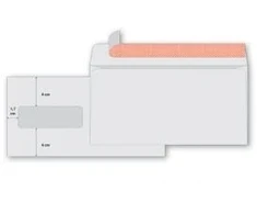 Vokai C65, 114x229mm, 75g, su langeliu 45x90mm kairėje pusėje, apačioje, baltos spalvos, 1000vnt