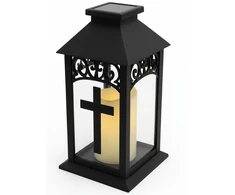 VOLTENO SAULĖS ENERGIJOS ŠVIESTUVAS KAPŲ ŽIBINTAS CHAPEL CROSS Juodas